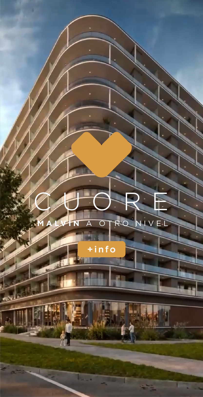Edificio Cuore Malvín rodeado de vegetación